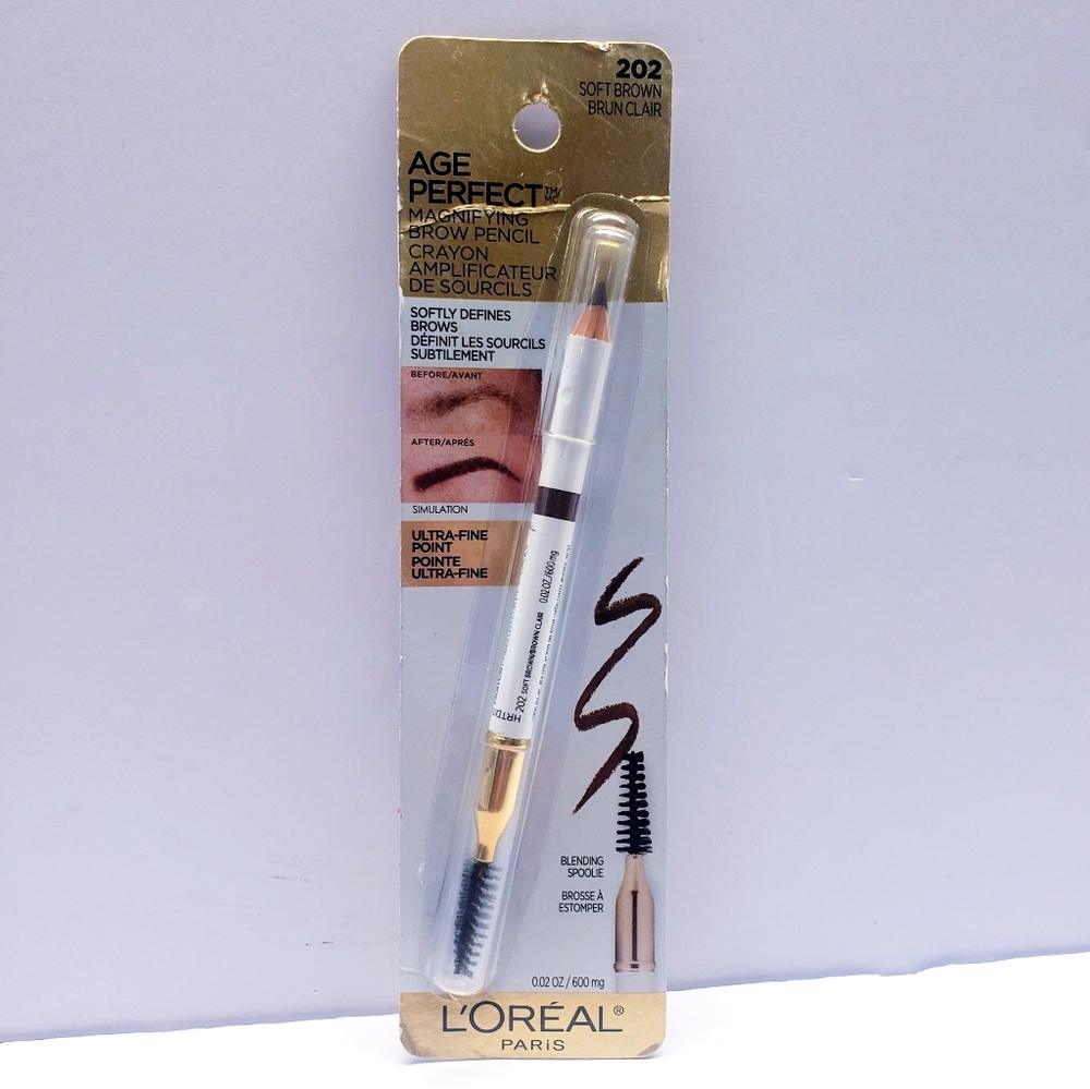 L’Oréal Paris Age Perfect Brow Magnifying Pencil with Vit E, 202 Soft Brown